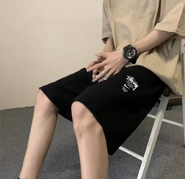 Stussy co-branded printed summer latest basic five-point casual shorts made of h