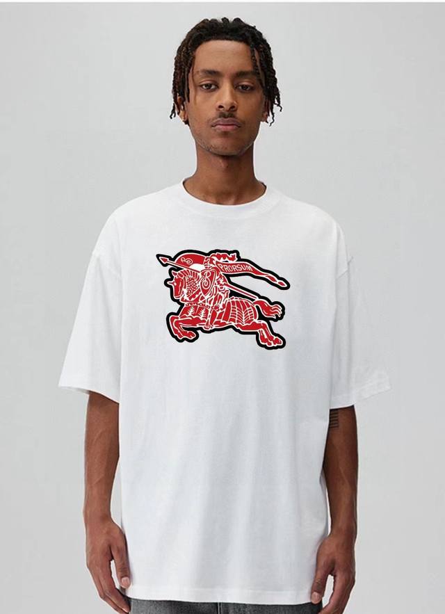 Burberry Warhorse versatile 260g heavyweight cotton short-sleeved T-shirt simple
