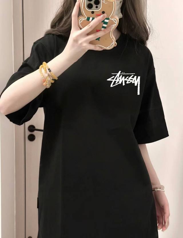 Stussy 25Ss Tough printed short-sleeved high version heavy-duty short-sleeved T-