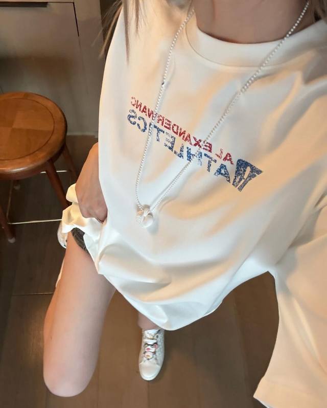 New arrival! High quality! Alexanderwang Broken Letter Couple Short Sleeve T-shi