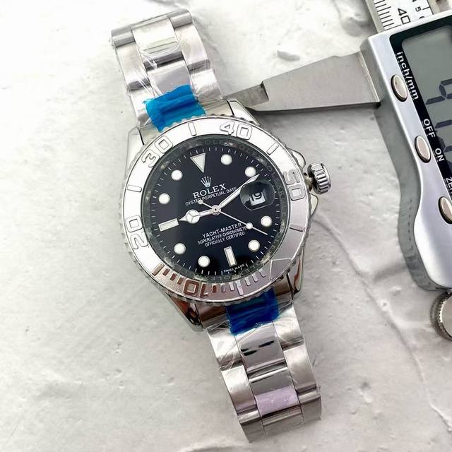 Rolex Yacht-Master series imported quartz movement date display men's black dial