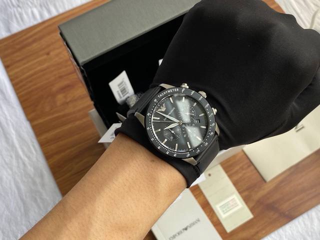 Emporio Armani Armani Black Knight three-eye chronograph calendar stylish and si