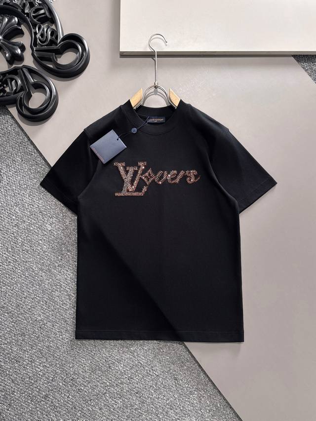 Top-level highest version Lv Louis Vuitton 1V classic sequin embroidery short-sl