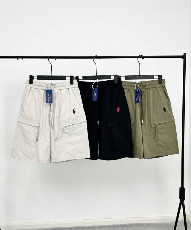 2025 new Rl Ralph Lauren casual embroidered five-point shorts, soft fabric, comf