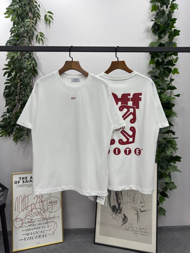 2025Ss new spring and summer Brand: Off-White Smiley face arrow short-sleeved T-