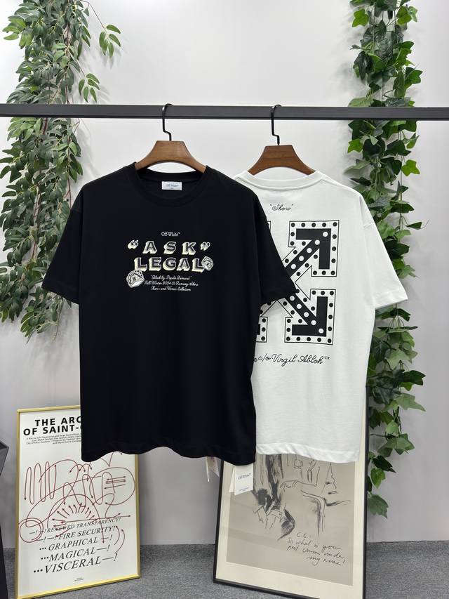 2025Ss new spring and summer Brand: Off-White Polka dot arrow short-sleeved T-sh
