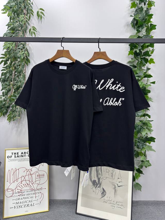 2025Ss new spring and summer Brand: Off-White slogan letter short-sleeved T-shir
