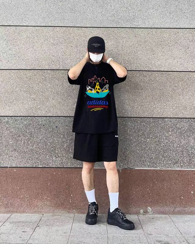 Adidas Adidas Korean new ink-dyed couple short-sleeved Product parameters Using