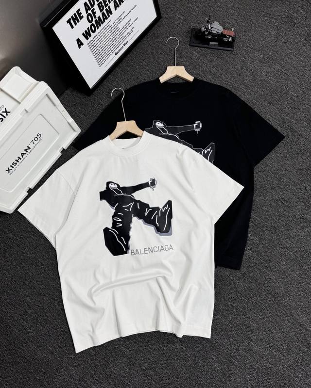 Balenciaga 25Ss gorilla direct spray print short sleeve # Balenciaga The fabric