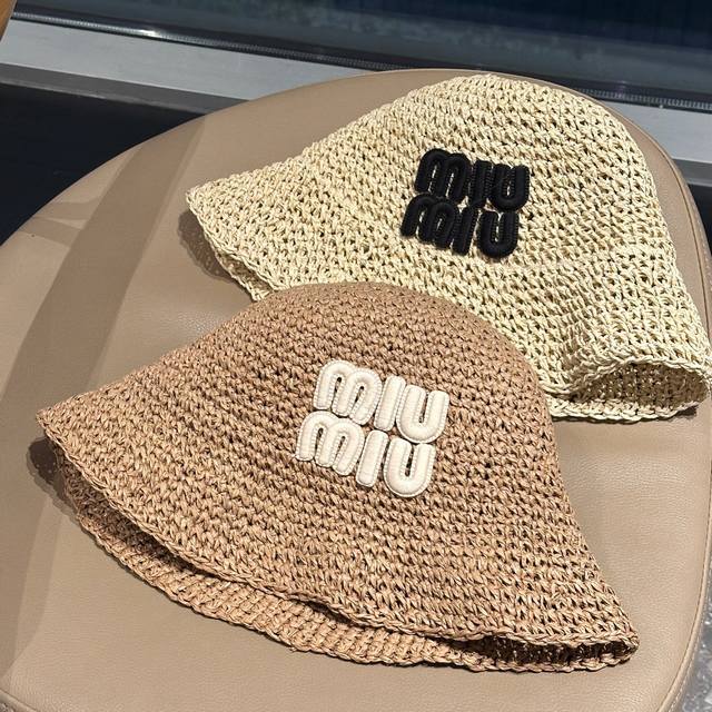 Miumiu woven hollow bucket hat, the hat shape is simply impeccable! 3D weaving t