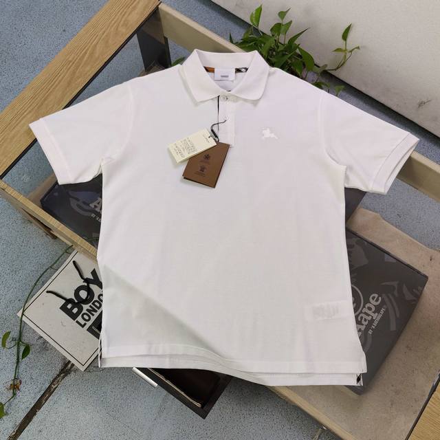 2025 new Burberry embroidered warhorse pattern logo embroidered casual short-sle