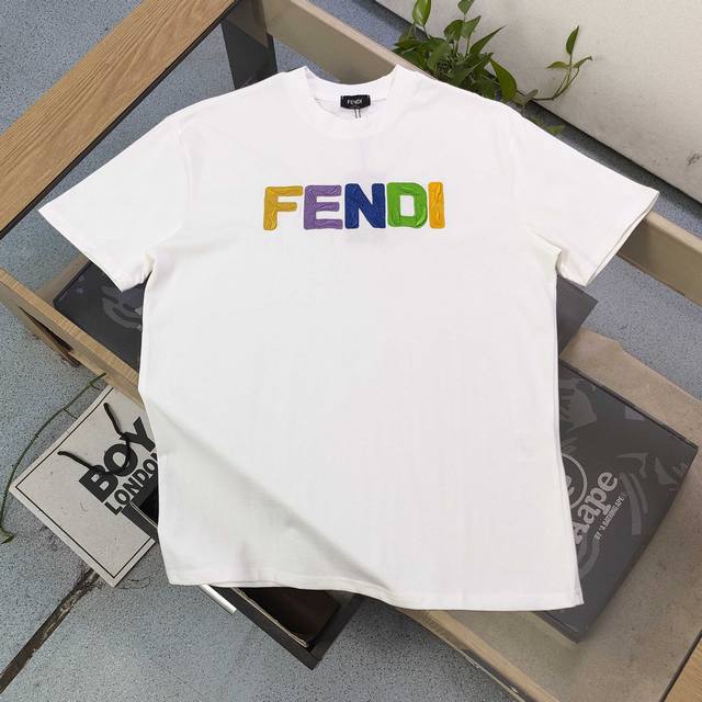 high version 2025 new Fendi colorful embroidered letter pattern Logo embroidered
