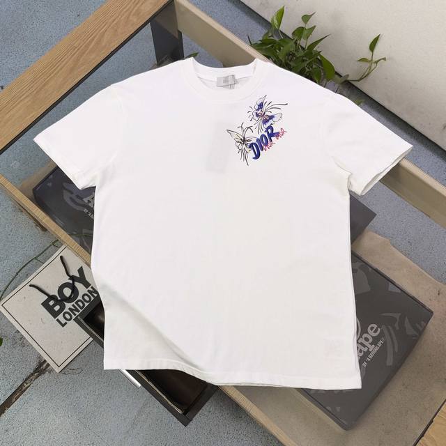 High version 2025 new Dior butterfly pattern Logo letter printing casual couple