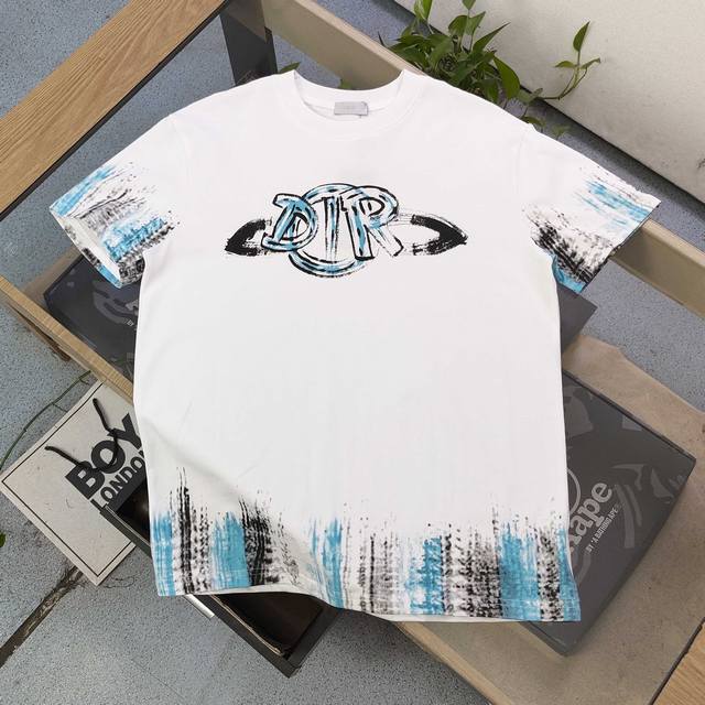 High version 2025 new Dior graffiti hand-painted letter pattern Logo printed cas