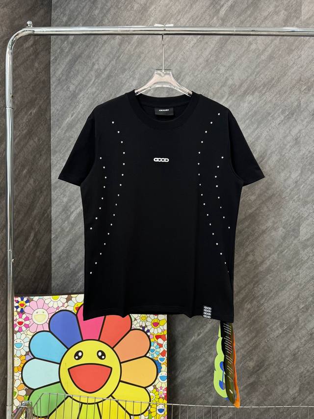 Good sequence diamond sequins small label round neck short sleeves Goodbrand off