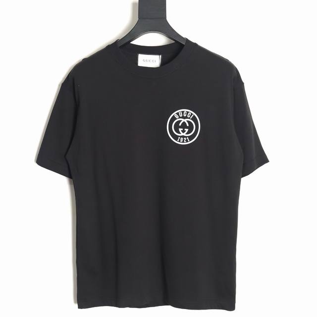 Gucci classic black and white circle lock print couple round neck short-sleeved