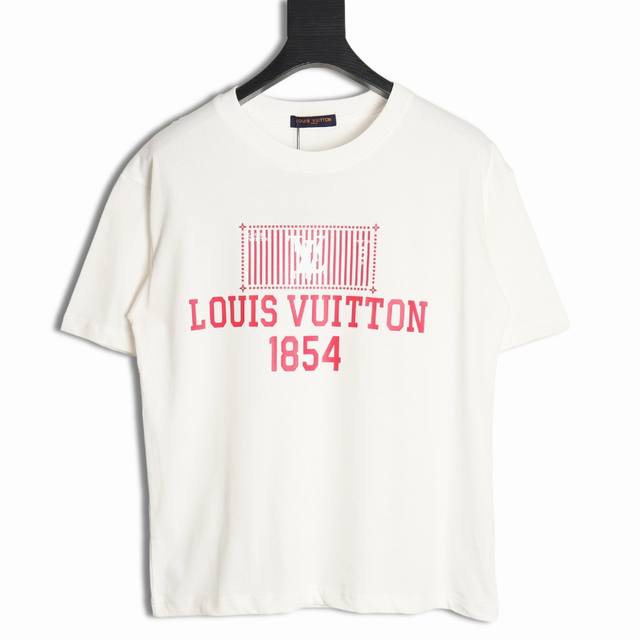 Louis Vuitton Lv Louis Vuitton 1854 pink print couple round neck short-sleeved T