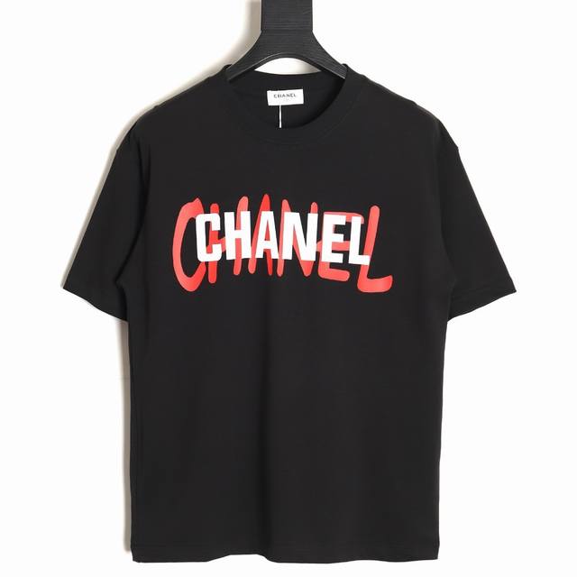 Chanel Overlapping Letters Printed Couple Round Neck Short Sleeve T-shirt - Top