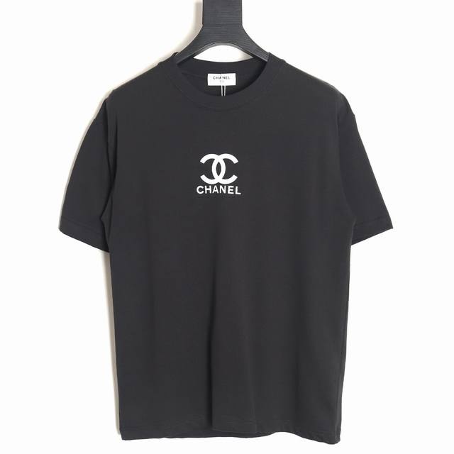Chanel classic small logo printed couple round neck short-sleeved T-shirt - top