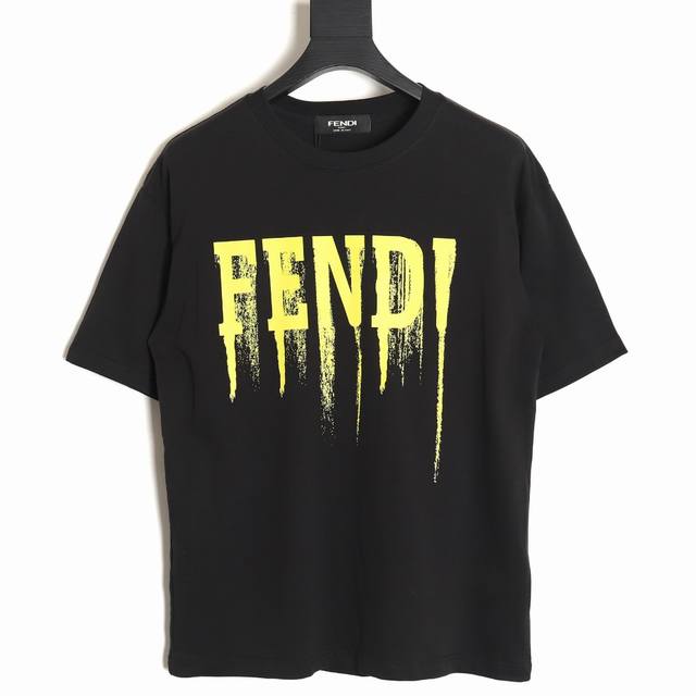 Fendi Fendi tassel letter print couple round neck short-sleeved T-shirt - top ve