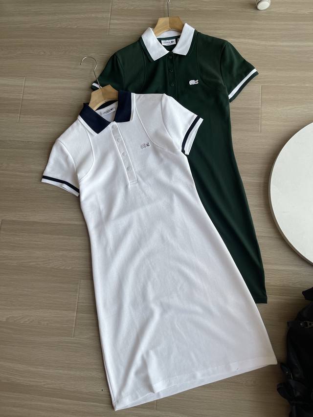 Lacoste French Crocodile Women's Summer Casual Ribbed Cotton Short Sleeve Polo D