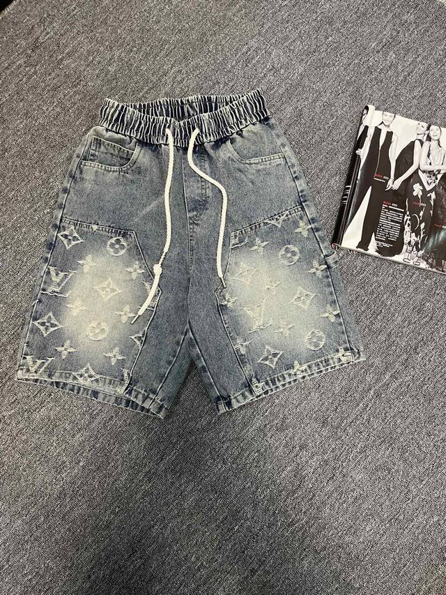 Top replica Louis Vuitton Lv Ss24 new summer Sottfrunk series denim shorts with