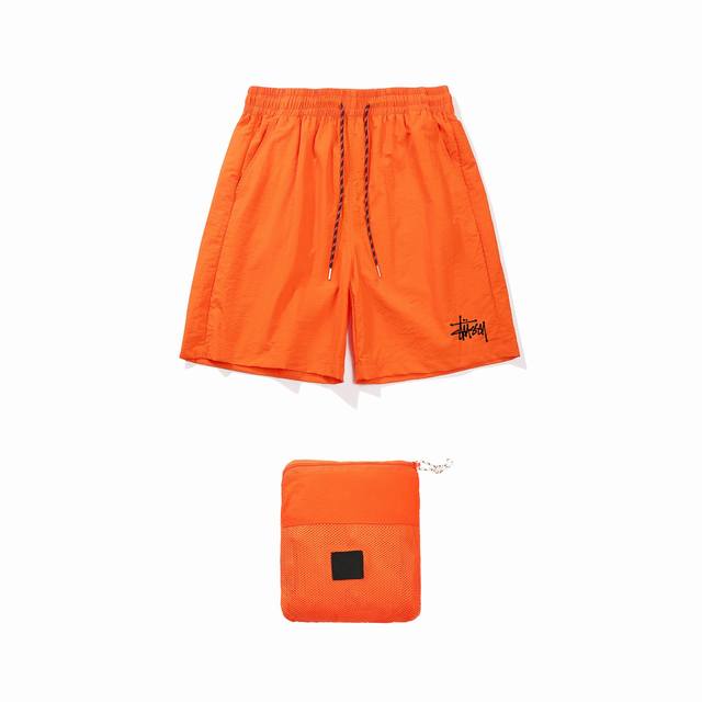 Stussy quick-drying and packable casual solid color letter print elastic waist s