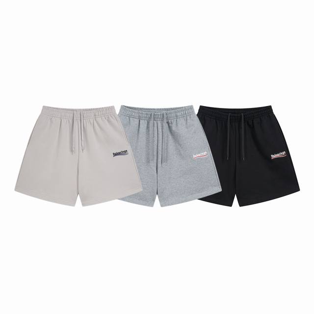 Balenciaga classic cola wave embroidered Logo couple casual shorts - top origina