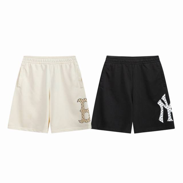 Mlb MLB summer new style big side label old flower logo printed couple shorts sh