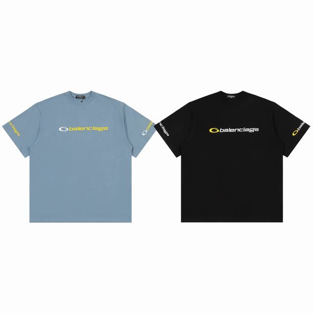 Balenciaga 25Ss Logo Embroidered Sleeve Couple Round Neck Short Sleeve T-shirt -