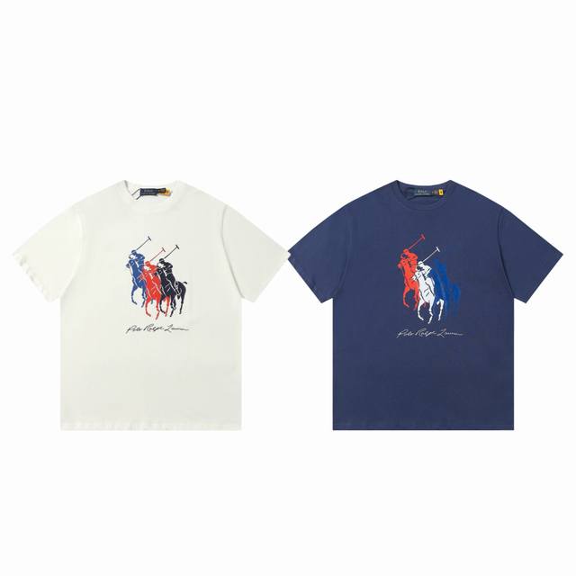 Ralph Lauren Polo 25Ss Three-color War Horse Logo Print Couple Casual Round Neck
