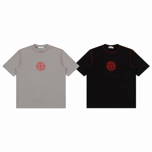 Stone 25Ss Snake Year Limited Edition Heavy Red Embroidered Logo Couple Round Ne