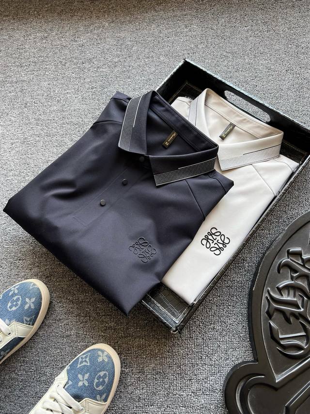 Top luxury Polo shirt from the counter! Popular hit! Loewe's new high-end seamle