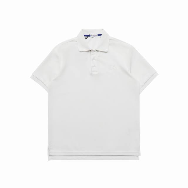 Top replica version of Burberry classic embroidered lapel Polo shirt short-sleev