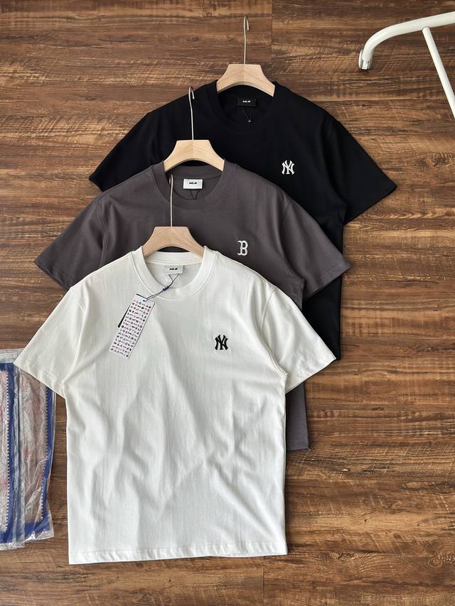 Mlb men and women couple small logo embroidery series sports T-shirts small logo