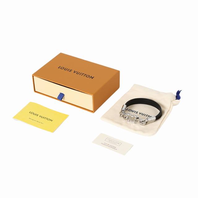 Louis Vuitton Lv Must leather bracelet for men in silver! Lv Dimension bracelet