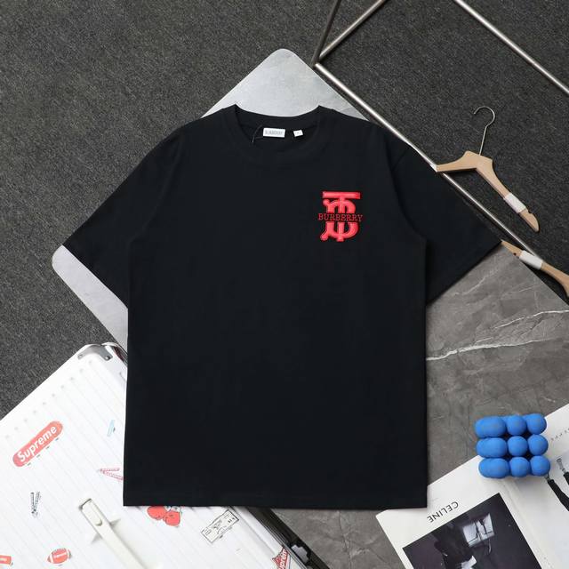 New top replica high-end custom Burberry Burberry new large logo leather embroid