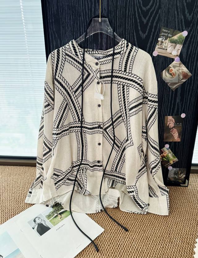Price P: Product name: Herme* Majia Tencel Linen Holiday Style Belt Shirt Size: