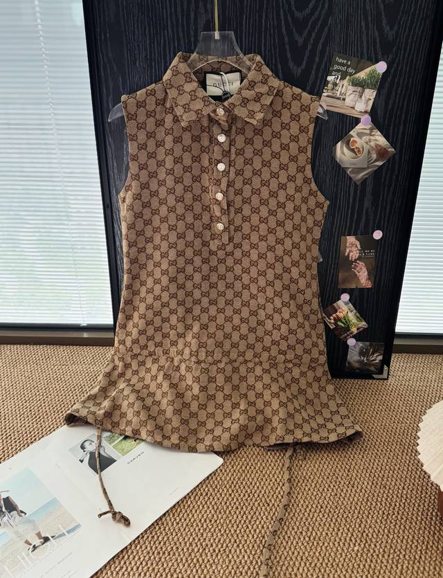 Price P: Product name: Gucc* 25Ss full print jacquard sleeveless vest baby doll