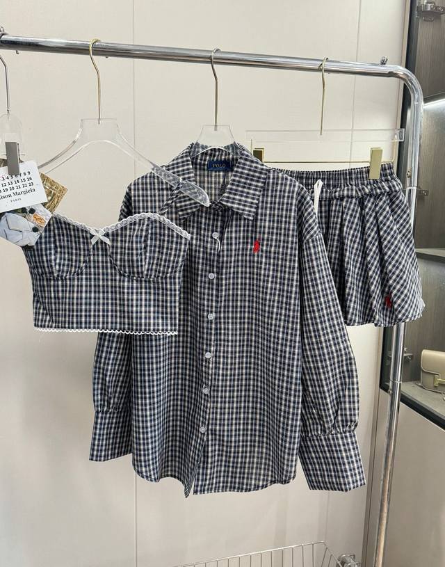 Price P: Product name: Ralph Laur*N Ralph lazy Korean plaid camisole shirt three