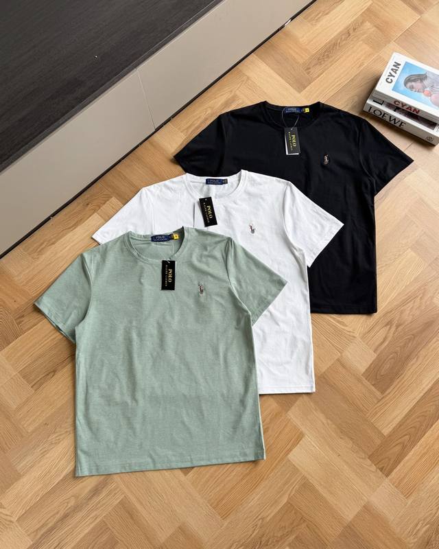 Polo Ralph Lauren embroidered men and women couples summer round neck pure cotto