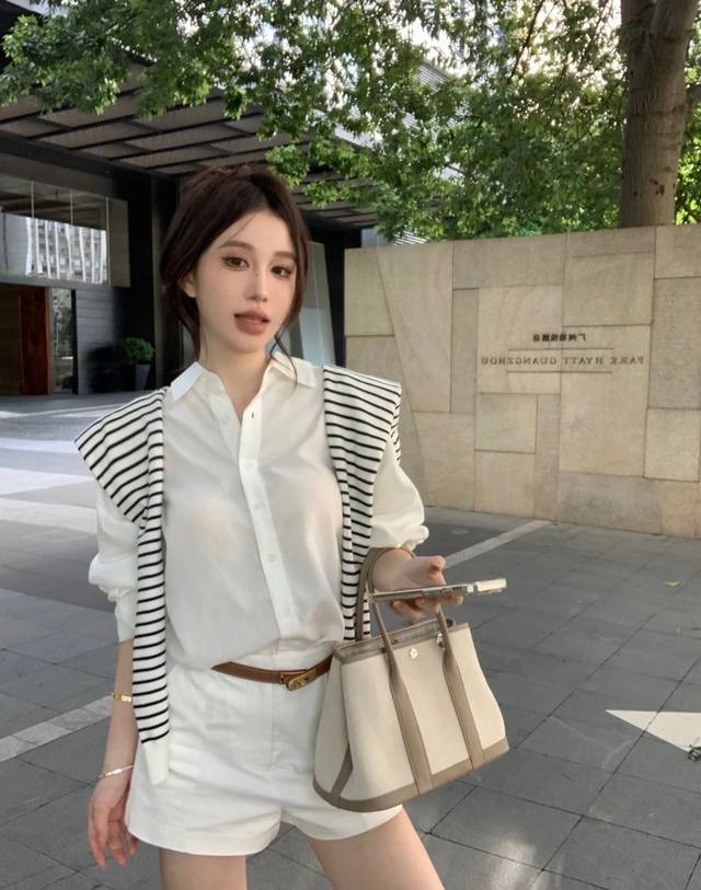 New three-piece suit Rl Ralph pony three-piece suit {shirt + shorts + shawl} Rel