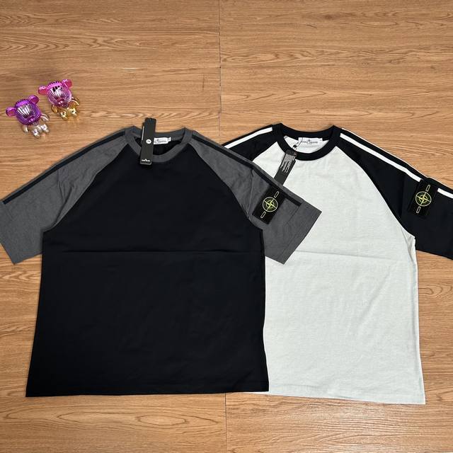 Stone Island raglan webbing colorblocked short sleeves Selected quality can be s
