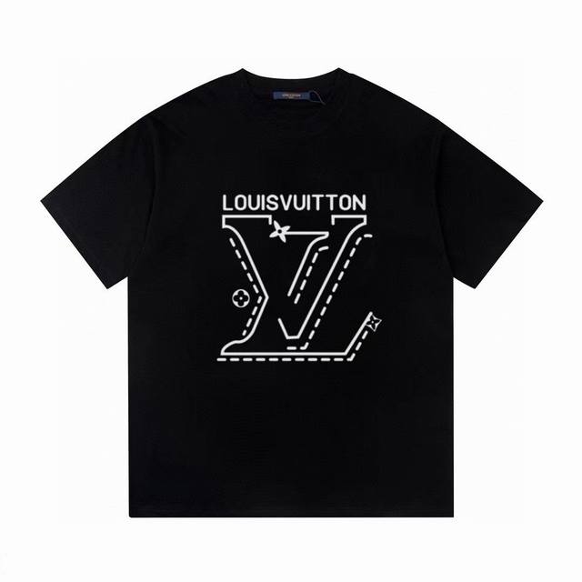 for Lv Louis Vuitton summer new large logo letter print short sleeve T-shirt The