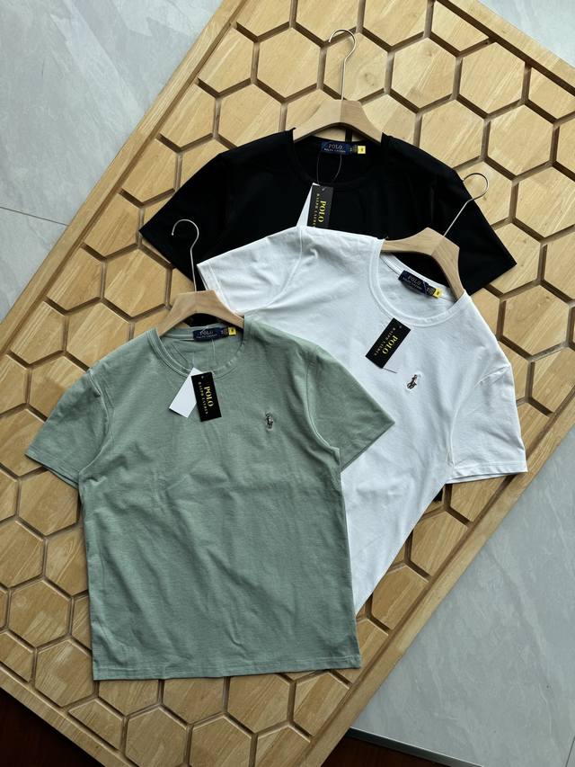 Ralph Lauren classic three-color T-shirt-black, white, and green, interpreting t
