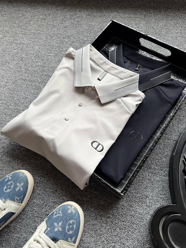 Top luxury Polo shirt from the counter! Popular hit! Dior's new Cd high-end seam
