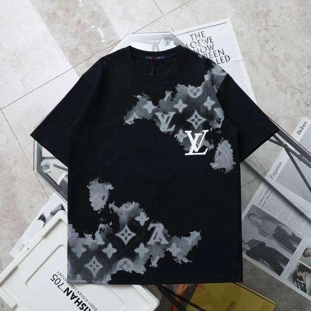 New Original Top-grade Replica Louis Vuitton Lv New Ink-splashed Printed Casual