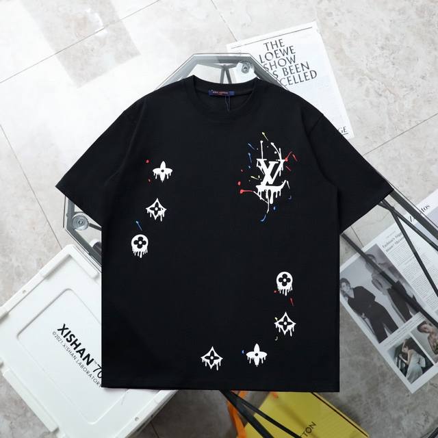 New original top replica Louis Vuitton Lv new hand-painted graffiti round neck s