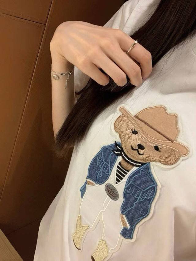 Ralph Lauren Ralph Lauren RL Bear Heavy Embroidery Patch Round Neck Short Sleeve