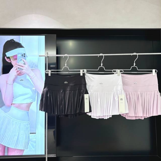 Top quality Alo Yoga elastic high waist slimming yoga skirt lined with anti-expo